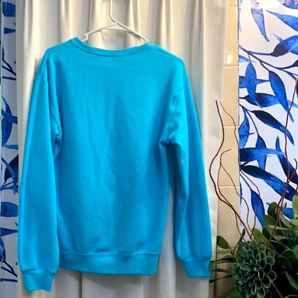 Adorable Women’s Jerzees Nublend Turquoise Easter Bunny Sweatshirt Size Small - Picture 3 of 5
